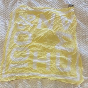 Everlane Yellow and Gray Silk Scarf